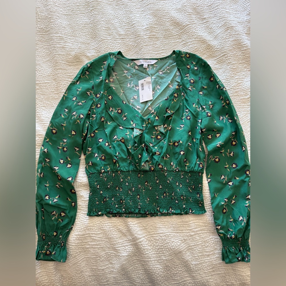 NWT Intermix Green Floral shirt
